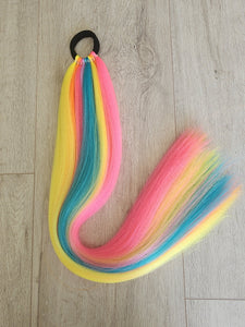 Summer Rainbow Tinsel Ponytail