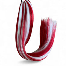 Load image into Gallery viewer, Candy Cane Tinsel Ponytail
