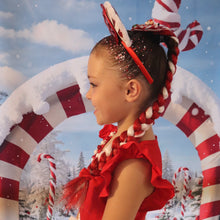 Load image into Gallery viewer, Candy Cane Tinsel Ponytail
