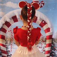 Load image into Gallery viewer, Candy Cane Tinsel Ponytail
