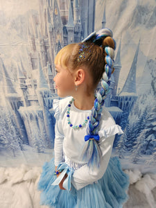 Frozen Blue Tinsel Ponytail