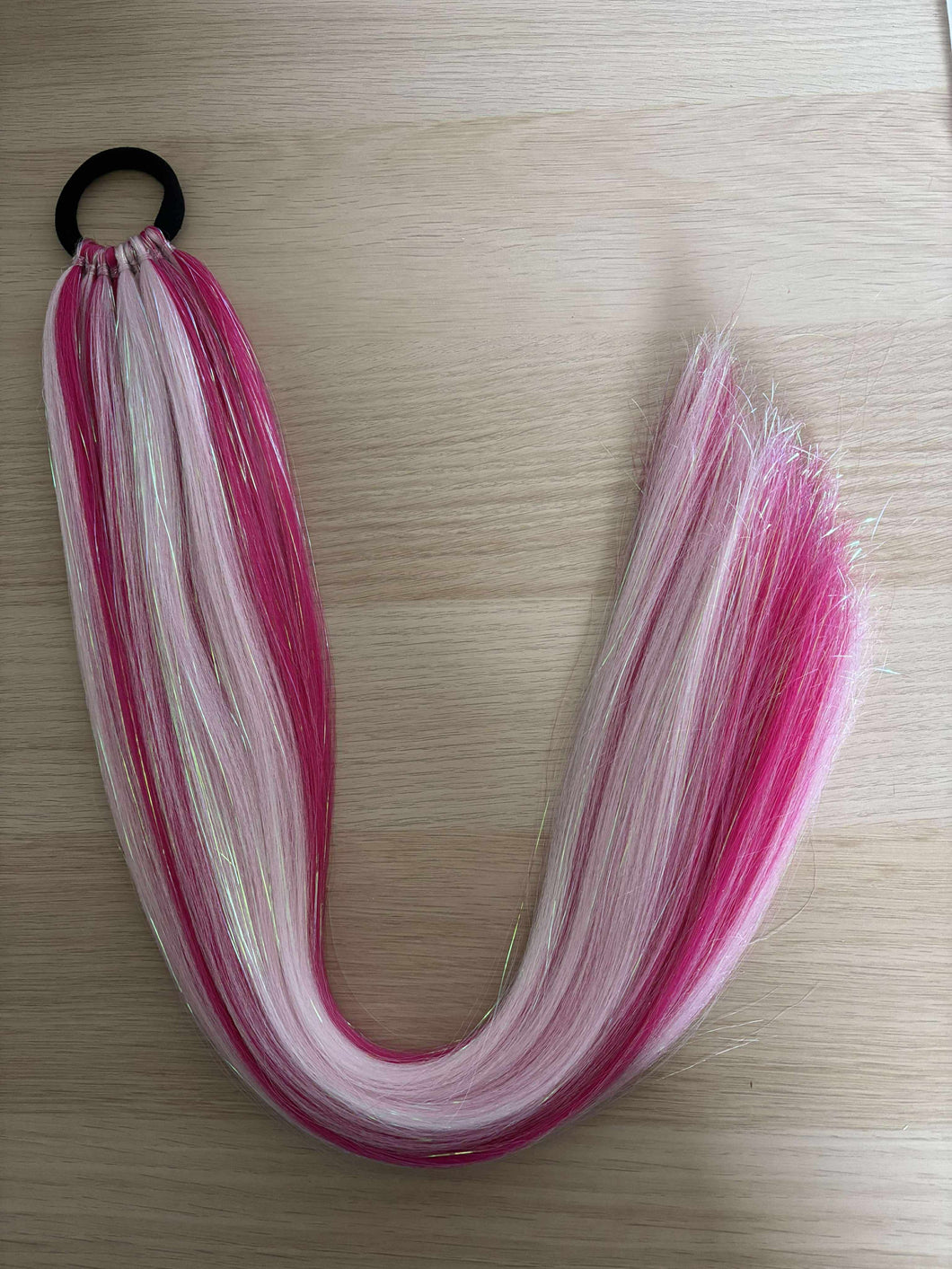 Raspberry Pink Tinsel Ponytail