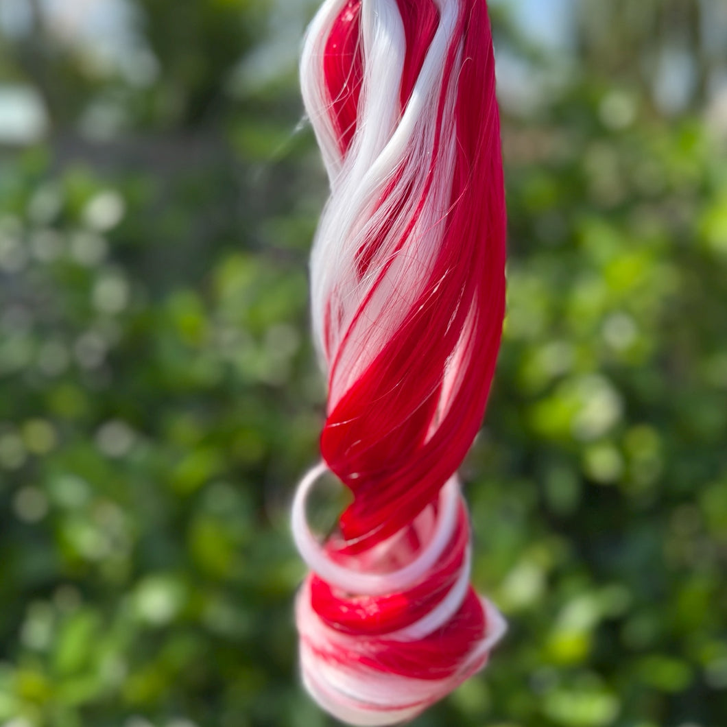 Candy Cane Curly Pigtails