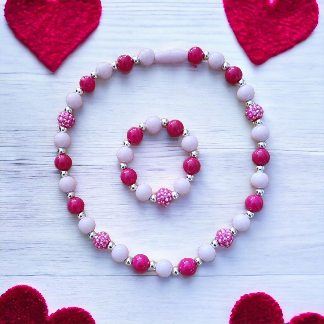 Pink Heart Beads